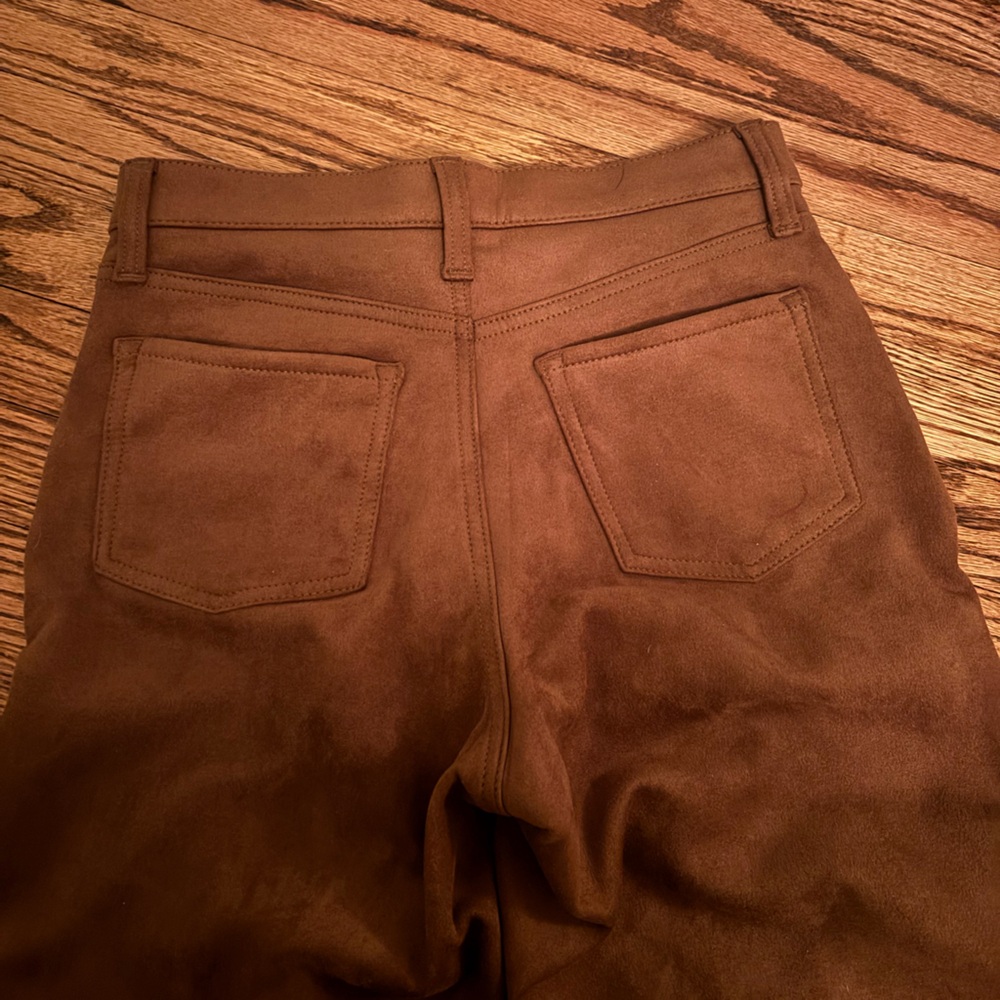 High rise wide leg faux suede pant - Picture 5 of 7